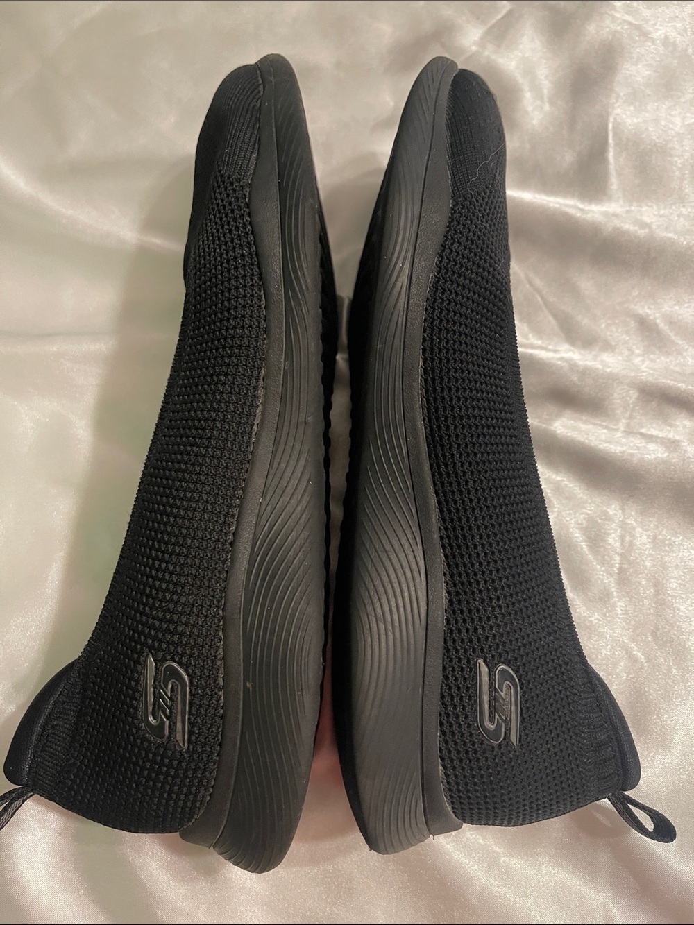 Skechers Women's Black Knit Slip-On Ballet Flats - Picture 2 of 4